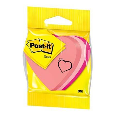 Öntapadó jegyzettömb, szív, 225 lap, 3M POSTIT